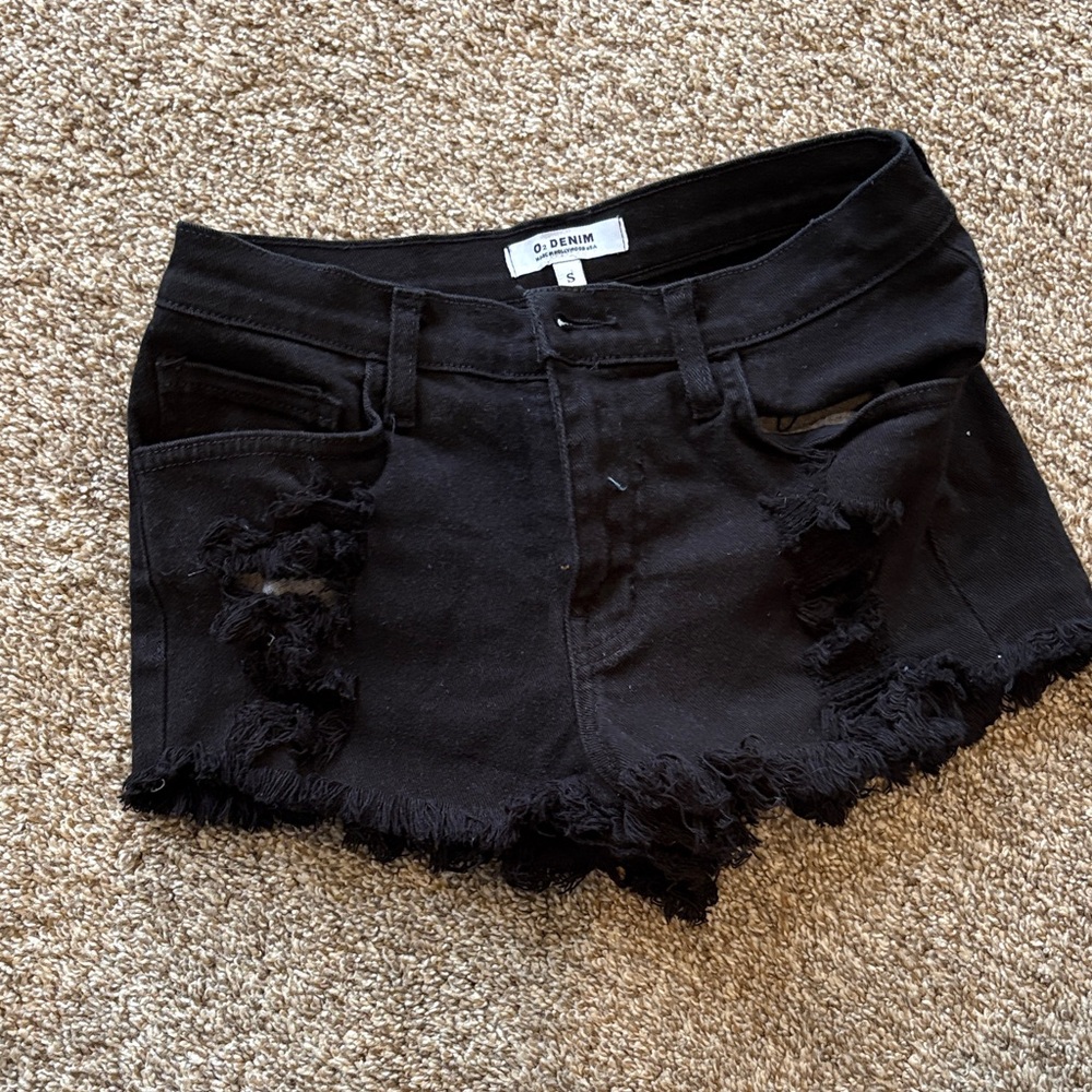 Dr. Denim Women's Distressed Black Jean Shorts